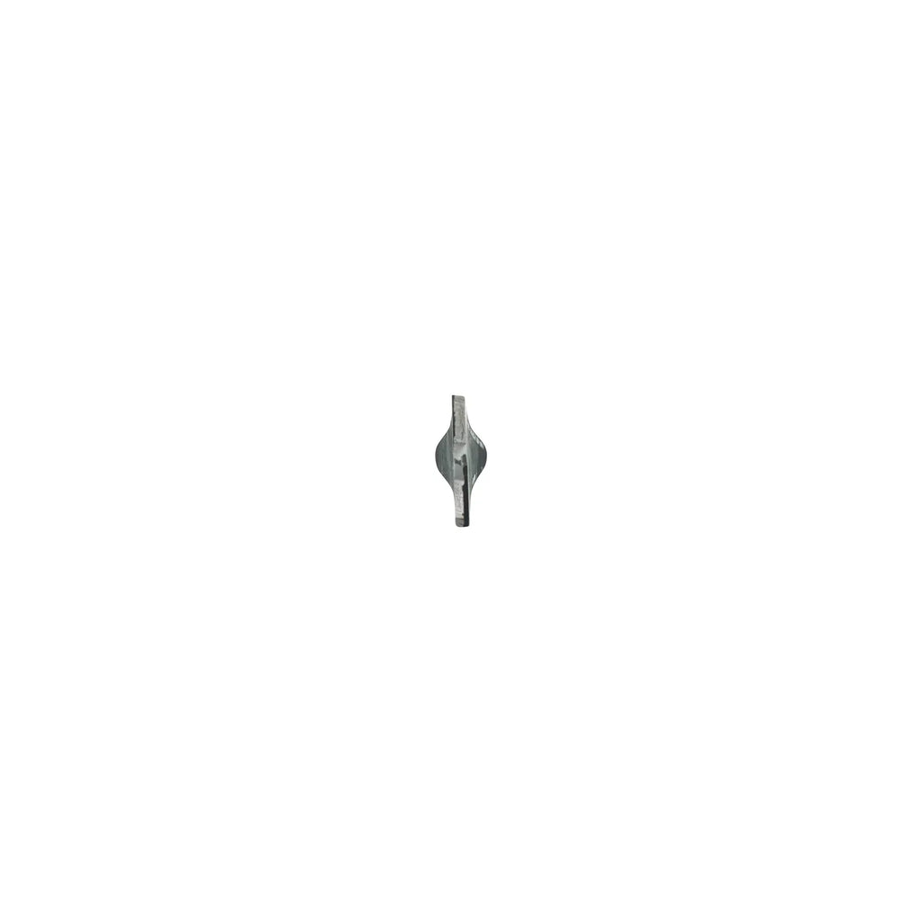 Small metallic object on a white background