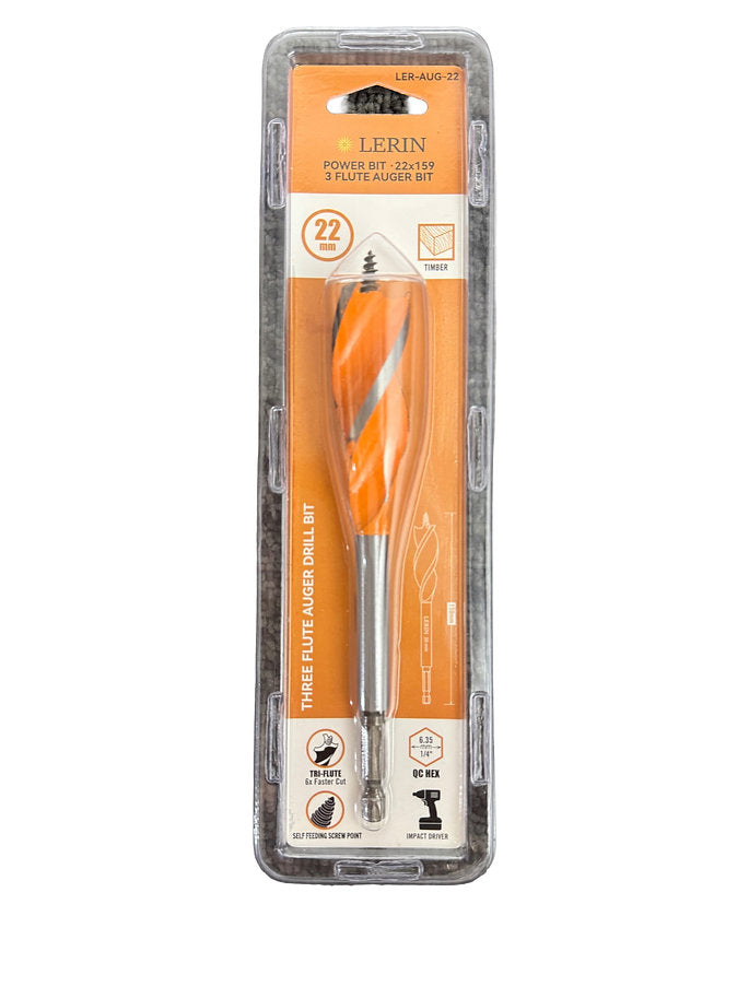22mm 3-Flute Auger Bit - LT-AUG-22