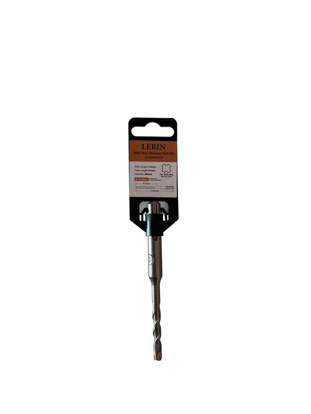 A Lerin 1/4 inch masonry drill bit in its original retail packaging, placed on a light-colored surface.