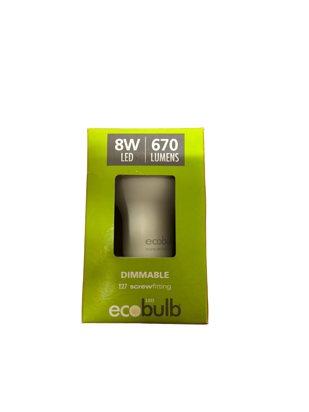 Ecobulb LED 8W E27 Screw Globe — Dimmable Warm White 3000K