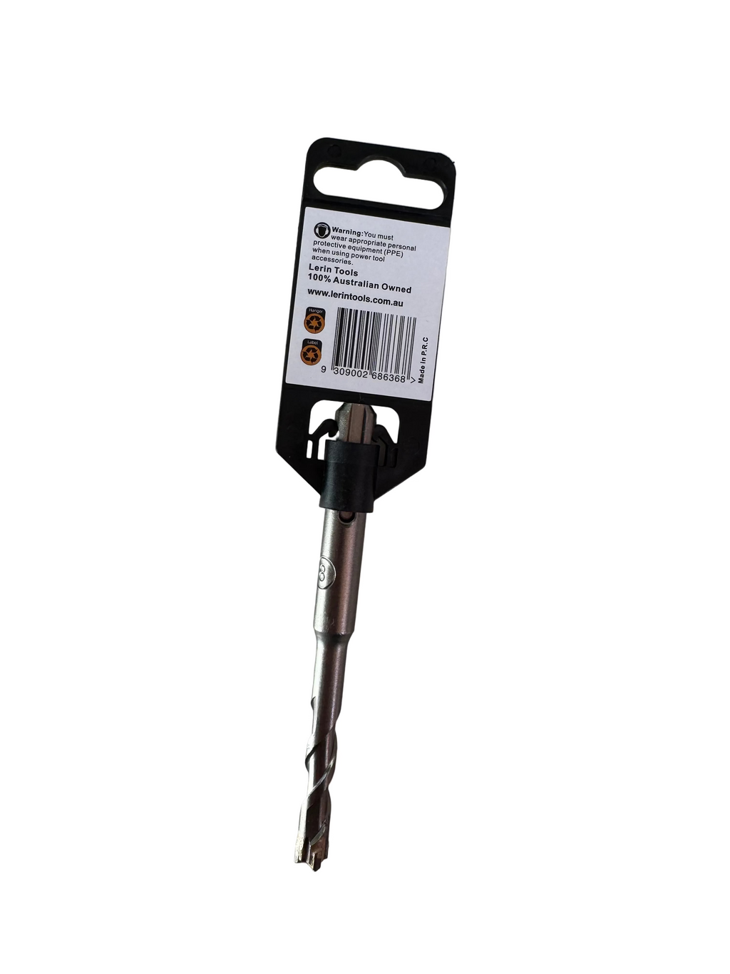A Mowhouse Lethal Trap drill bit in its original retail packaging, displayed on a light-colored, slightly scuffed surface.