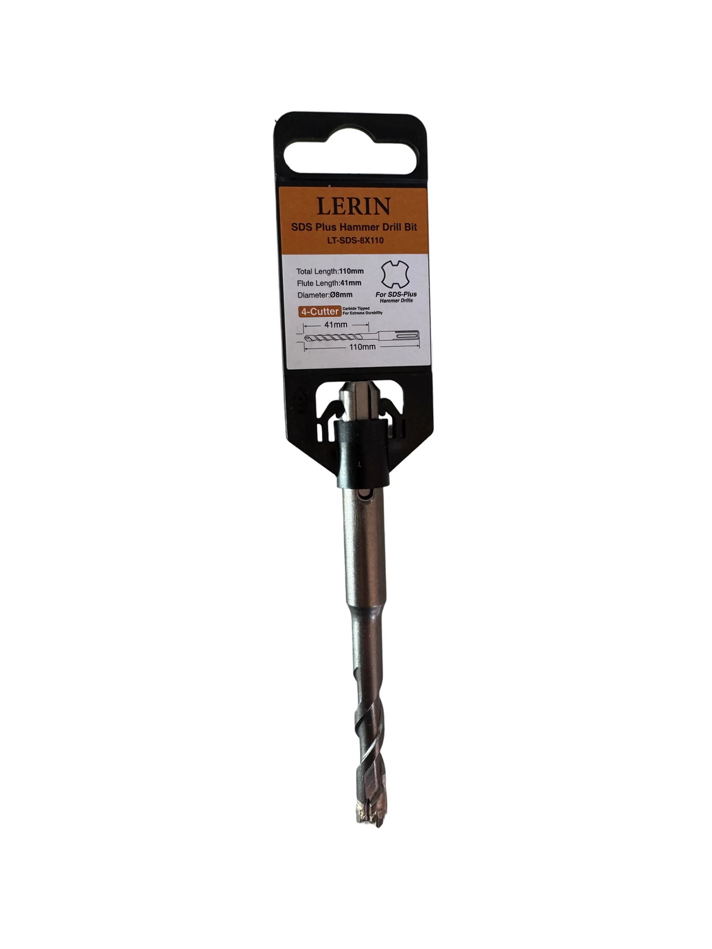 A Lerin 5/8" Hex Hammer Drill Bit in its original retail packaging, displayed on a light-colored, slightly scuffed surface.