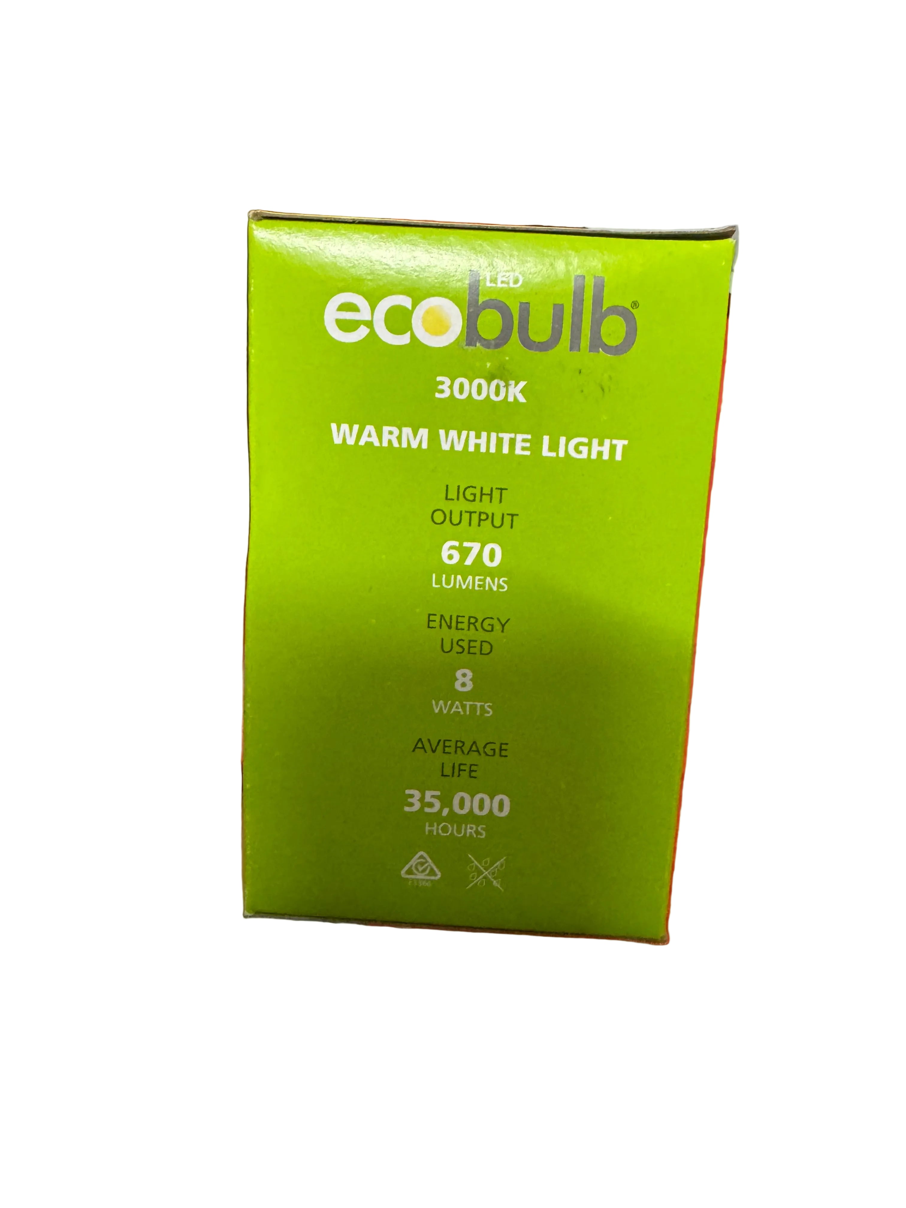 Ecobulb LED 8W E27 Screw Globe — Dimmable Warm White 3000K
