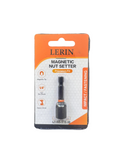 Lerin Magnetic Nut Setter driver bit in its original retail blister packaging, displayed on a dark textured background.