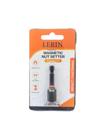 Lerin Magnetic Nut Setter driver bit in its original retail blister packaging, displayed on a dark textured background.