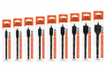 Set of SharpEdge drill bits in packaging on a white background