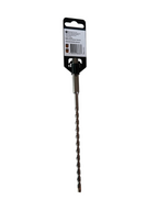 A 1/2-inch twist drill bit with a black plastic and metal retail hanger tag, placed on a light-colored surface next to a box of Saites 6-point drill bits.