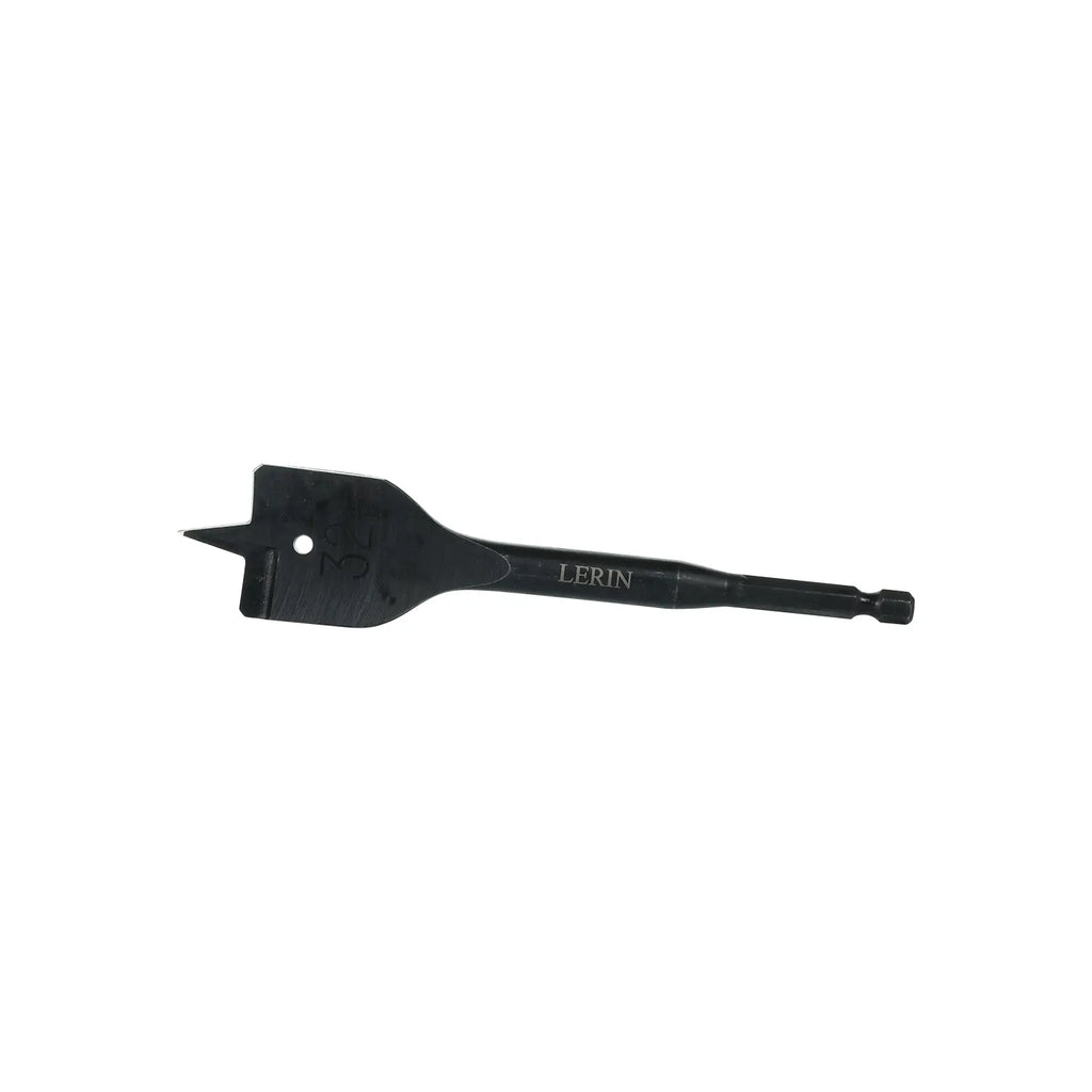 SharpEdge branding and 32mm size marking on Lerin Tools spade bit