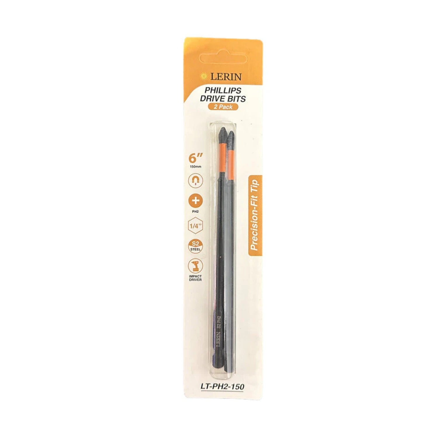 Lerin Tools PH2 150mm driver bit LT-PH2-150 with 1/4 inch hex shank