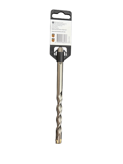 Side view of Lerin 12mm x 160mm SDS Plus masonry bit showing spiral flutes
