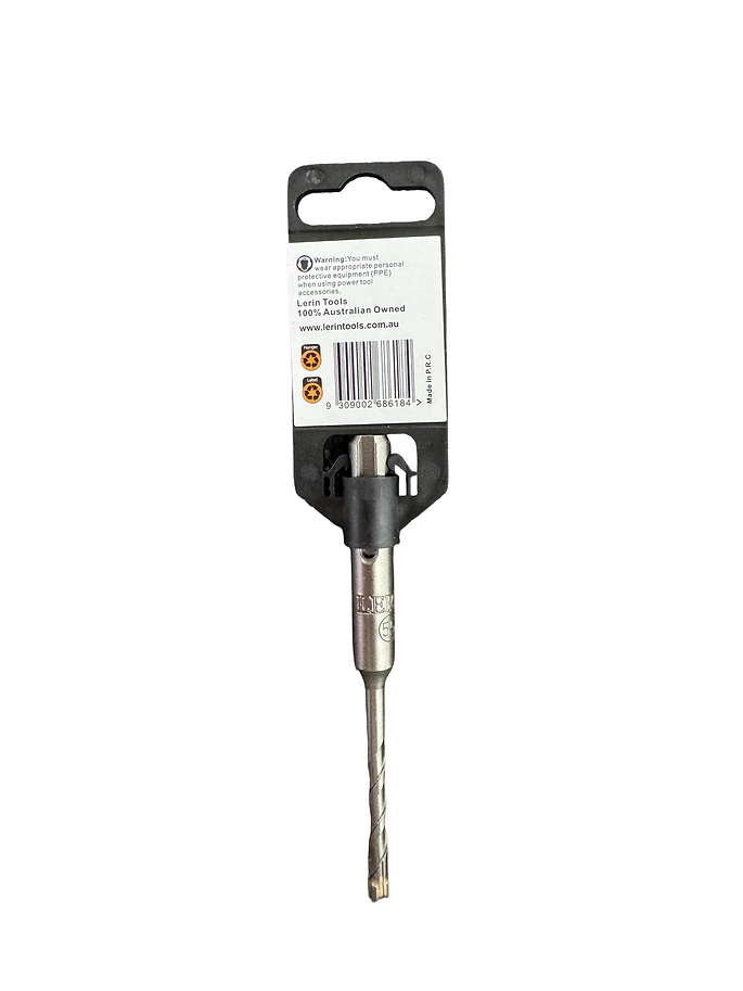 Side view of Lerin 5mm x 110mm SDS Plus masonry bit showing spiral flutes