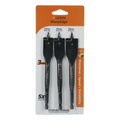 Packaging of LERIN SharpEdge spade bits with three black tools on an orange and white background.