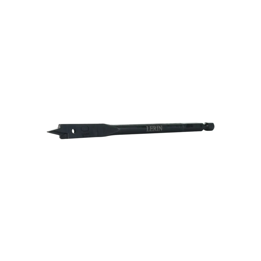Lerin Tools 10mm SharpEdge spade bit on workbench with trade tools

