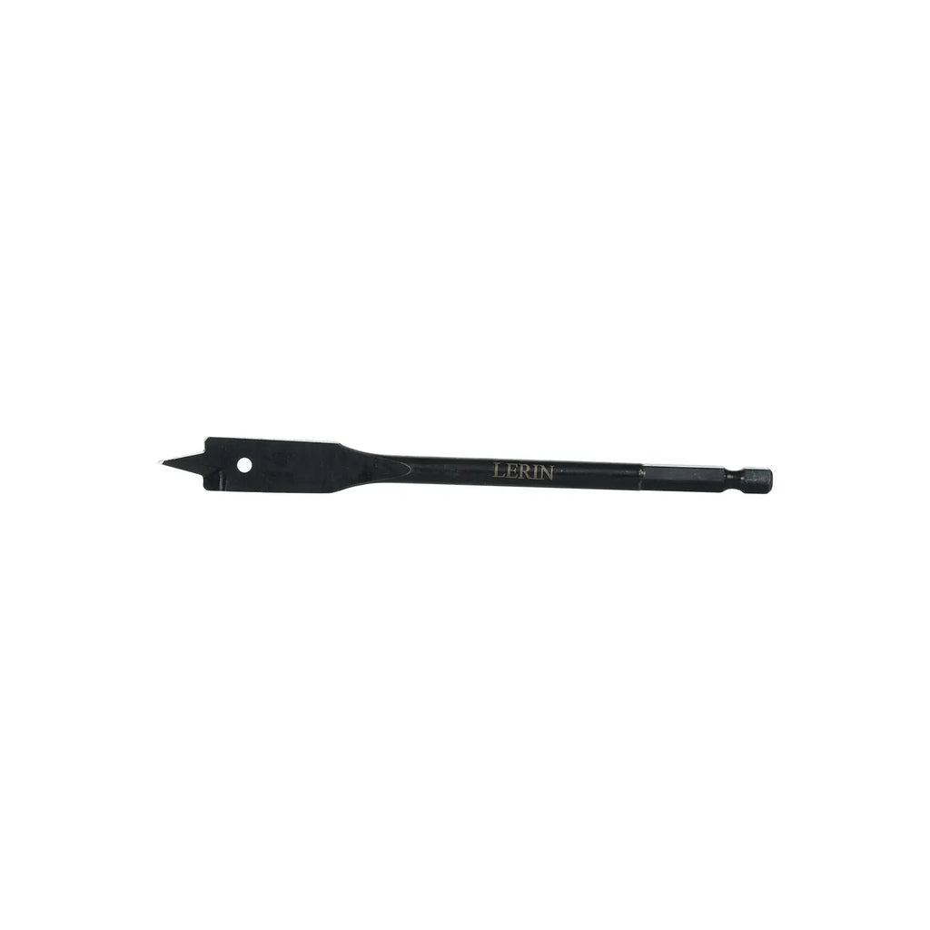 Close up of SharpEdge cutting tip on 14mm spade bit for clean holes