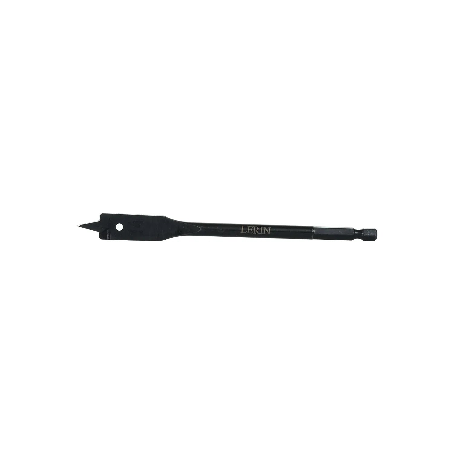 Close up of SharpEdge cutting tip on 14mm spade bit for clean holes