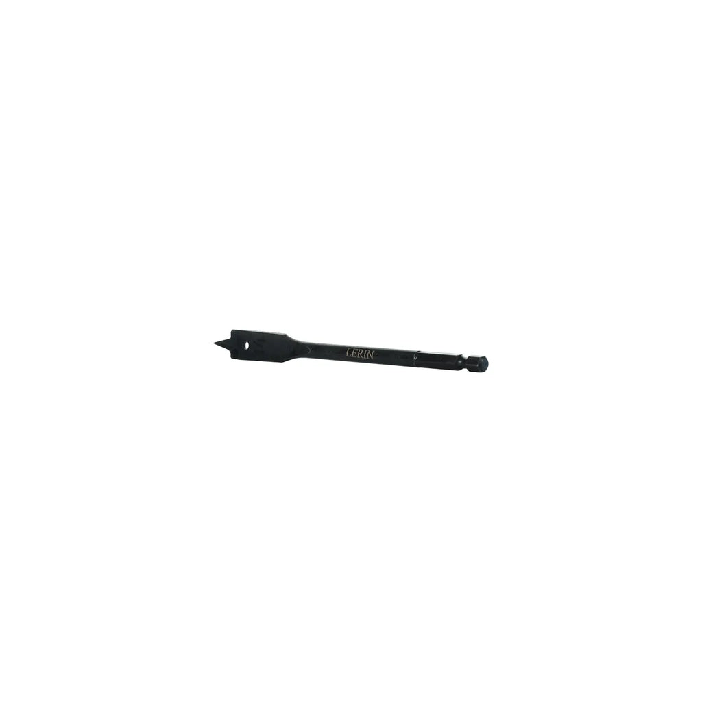 Lerin Tools 14mm SharpEdge spade bit on workbench with trade tools

