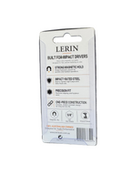 The back of a LERIN magnetic shoe insert card, showing product specifications and features, photographed on a black textured surface.